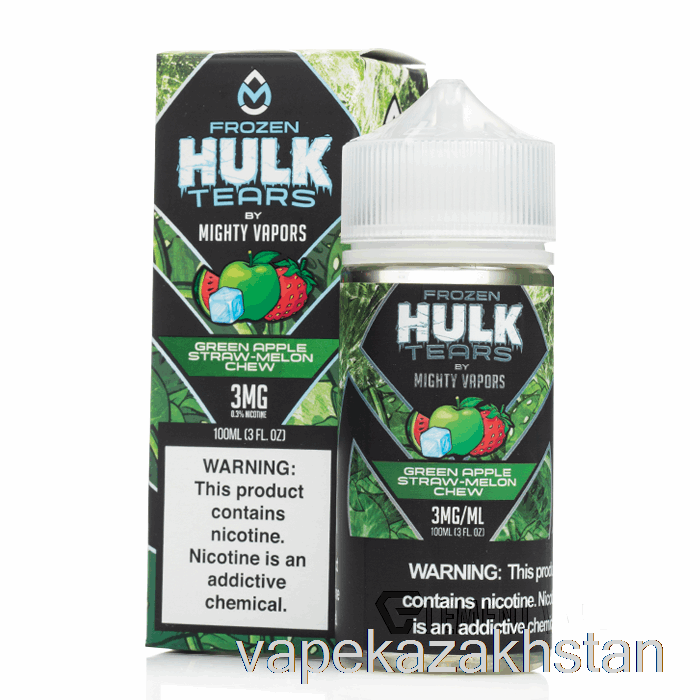 Vape Disposable Frozen Green Apple Straw Melon Chew - Hulk Tears - 100mL 0mg